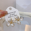Flower Brass Enamel Stud Earrings EJEW-P308-02G-B-1