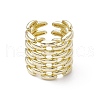 Rack Plating Brass Open Cuff Ring RJEW-K257-48G-2