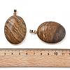 Electroplate Natural Picture Jasper Pendants KK-F882-06G-02-3