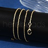 1mm Rack Plating Brass Cable Chain Necklaces for Women Men MAK-L044-23G-2