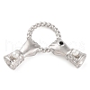 925 Sterling Silver Micro Pave Cubic Zirconia Connector Charms STER-U005-06P-1