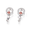 Brass Micro Pave Cubic Zirconia Ice Pick Pinch Bails ZIRC-L093-09P-1