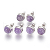 Natural Amethyst Stud Earrings EJEW-F162-H07-1