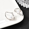 925 Sterling Silver Clear Cubic Zirconia Round Stud Earrings EJEW-L300-01P-3