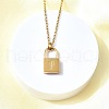 304 Stainless Steel Rolo Chain Pendant Necklaces NJEW-S444-01G-16-4