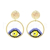 Evil Eye Handmade Glass Seed Beads Dangle Stud Earrings EJEW-MZ00371-03-2