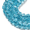 Electroplate Glass Beads Strands GLAA-Q105-02W-3