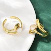 316 Stainless Steel with Natural Mixed Gemstone Cuff Rings RJEW-Z098-01G-06-2