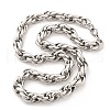304 Stainless Steel Rope Chain Necklaces for Women Men NJEW-A033-04B-P-2