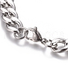 Unisex 304 Stainless Steel Curb Chain/Twisted Chain Bracelets STAS-D0002-38P-2