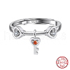 Rhodium Plated 925 Sterling Silver Adjustable Rings for Women STER-P065-22P-1