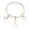 2Pcs 2 Styles Glass Round Beads Stretch Bracelets BJEW-JB11867-3