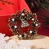 Christmas Theme Zinc Alloy Rhinestone Brooches for Backpack Clothes LK8386-22-1