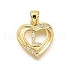 Rack Plating Brass Micro Pave Cubic Zirconia Pendants KK-L226-101G-L-1