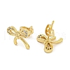 Brass Micro Pave Cubic Zirconia Ear Studs EJEW-P261-24B-G-2