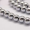 Grade AA Magnetic Synthetic Hematite Bead Strands G-P258-05-6mm-3