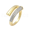 Brass Micro Pave Cubic Zirconia Open Cuff Ring for Women RJEW-F177-03GP-03-2