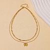 304 Stainless Steel Bowknot Pendant Necklaces NJEW-L182-001G-06-4