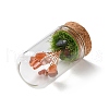 Natural Carnelian Chips Money Tree in Dome Glass Bell Jars with Wood Base Display Decorations DJEW-K030-02F-2