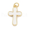 Brass Enamel Pendants KK-Q028-68G-01-1