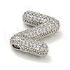 Platinum Plated Brass Micro Pave Cubic Zirconia Pendants KK-L073-001P-Z-2
