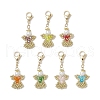 Angel Glass Pearl & Glass Seed Beaded Pendant Decorations HJEW-MZ00210-2