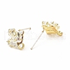 Brass Micro Pave Clear Cubic Zirconia Stud Earring Findings ZIRC-K087-17G-2