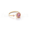 Brass Micro Pave Cubic Zirconia Cuff Rings for Women FS-WG10DBB-01-1