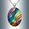 Zinc Alloy Glass Pendant Necklaces FS-WG171E2-01-2