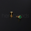 Synthetic Malachite Hexagon Stud Earrings HM7952-1-3