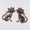 Tibetan Style Alloy Kitten Pendants TIBEP-22758-AB-NR-2