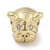 Brass Micro Pave Clear Cubic Zirconia Beads ZIRC-P119-05G-1