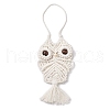 Handmade Woven Cotton Macrame Owl Pendant Decorations HJEW-JM02826-1