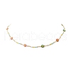 Handmade Brass Flower Link Chain Necklace for Women NJEW-JN04266-4