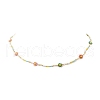 Handmade Brass Flower Link Chain Necklace for Women NJEW-JN04266-4