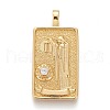 Brass Micro Pave Clear Cubic Zirconia Pendants ZIRC-Z004-01N-1