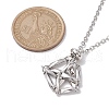 Crystal Stone Cage Pendant Necklaces NJEW-JN04758-01-3