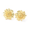 Flower Brass Stud Earrings for Women EJEW-M099-01G-2
