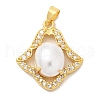 Rack Plating Brass Micro Pave Cubic Zirconia Pendants KK-K293-31G-1