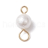 Wrinkle Textured Shell Pearl Round Connector Charms PALLOY-JF03824-01-2