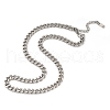 304 Stainless Steel Cuban Link Chain Necklaces for Women Men NJEW-G161-02P-4