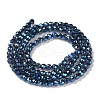 Electroplate Transparent Glass Beads Strands GLAA-H021-01B-FR05-4