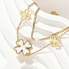 304 Stainless Steel Shell Pearl Pendant Multi-strand Bracelets BJEW-U028-01G-3