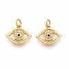 Brass Micro Pave Cubic Zirconia Charms KK-N257-22G-1