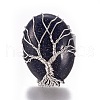 Adjustable Synthetic Blue Goldstone Finger Rings RJEW-L090-B09-2