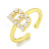 Rack Plating Brass Open Cuff Rings for Women RJEW-F162-01G-B-1