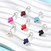 Dyed Synthetic Turquoise Cross Pendant Decoration HJEW-JM02634-2
