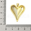 Heart Rack Plating Brass Micro Pave Cubic Zirconia Pendants KK-Z074-54G-3