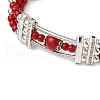 Round Synthetic Turquoise & Non-magnetic Synthetic Hematite Beaded Bracelets for Women Men BJEW-JB11161-5