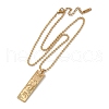 304 Stainless Steel Clear Cubic Zirconia Rectangle Constellation Pendant Necklaces for Women Men NJEW-S435-01G-H-4